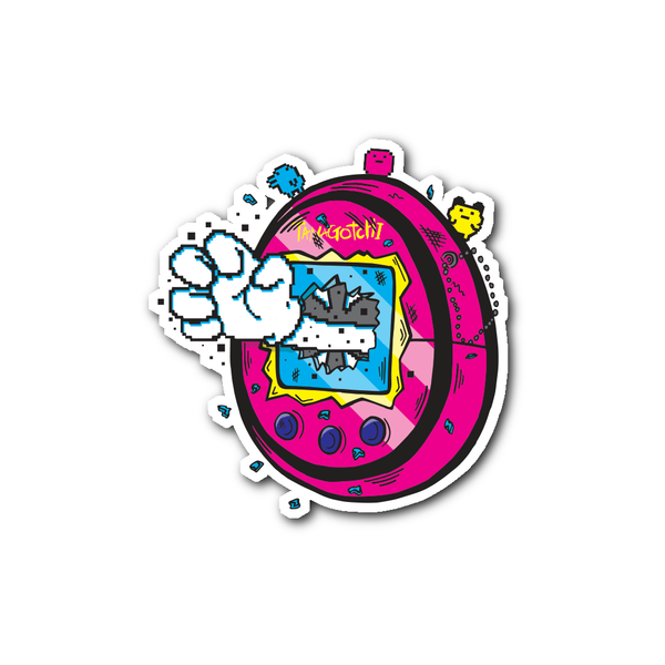 Angry Tamagotchi sticker Sticker, Stickers - teelaunch, Regionally Famous