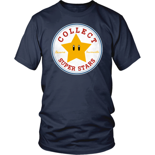 Collect Super Stars t-shirt District Unisex Shirt / Navy / S, t-shirt - teelaunch, Regionally Famous - 1