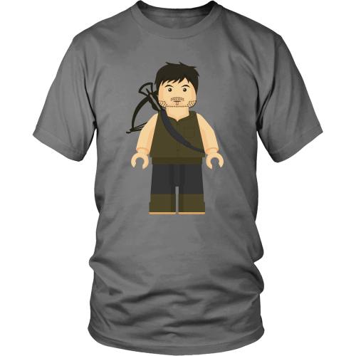 Daryl Dixon Minifig t-shirt District Unisex Shirt / Grey / S, t-shirt - teelaunch, Regionally Famous - 1