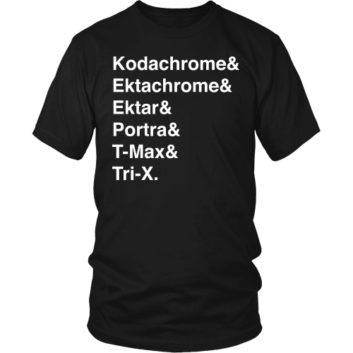Iconic Kodak Films t-shirt District Unisex Shirt / Black / S, t-shirt - teelaunch, Regionally Famous - 1