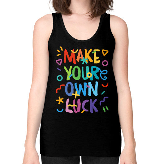 Unisex Fine Jersey Tank (on woman) Black PoolParty Dev