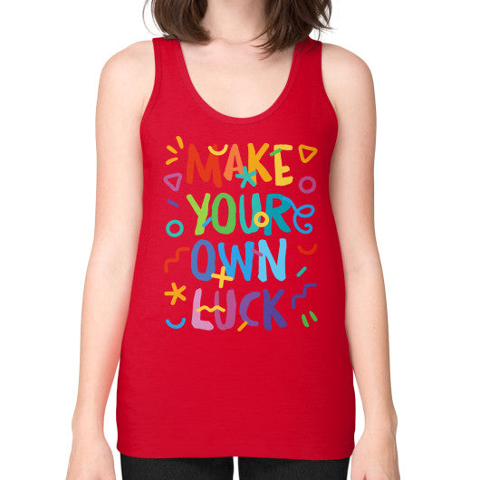 Unisex Fine Jersey Tank (on woman) Red PoolParty Dev