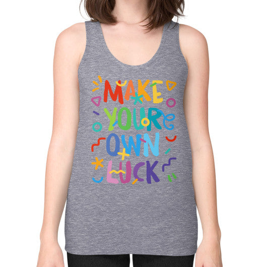 Unisex Fine Jersey Tank (on woman) Tri-Blend Grey PoolParty Dev