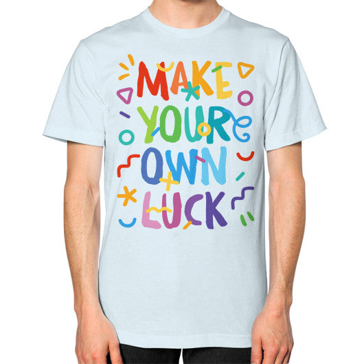 Unisex T-Shirt (on man) Light blue PoolParty Dev