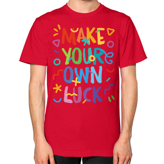 Unisex T-Shirt (on man) Red PoolParty Dev
