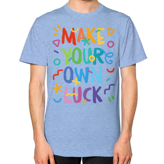 Unisex T-Shirt (on man) Tri-Blend Blue PoolParty Dev