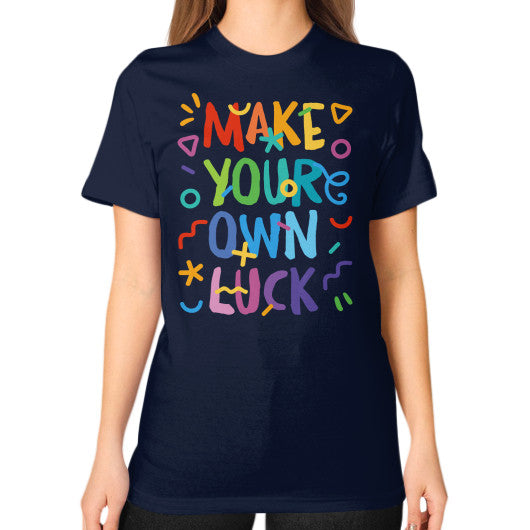 Unisex T-Shirt (on woman) Navy PoolParty Dev