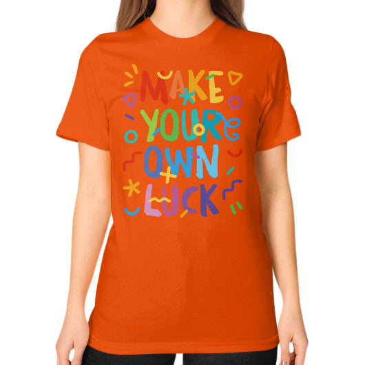 Unisex T-Shirt (on woman) Orange PoolParty Dev