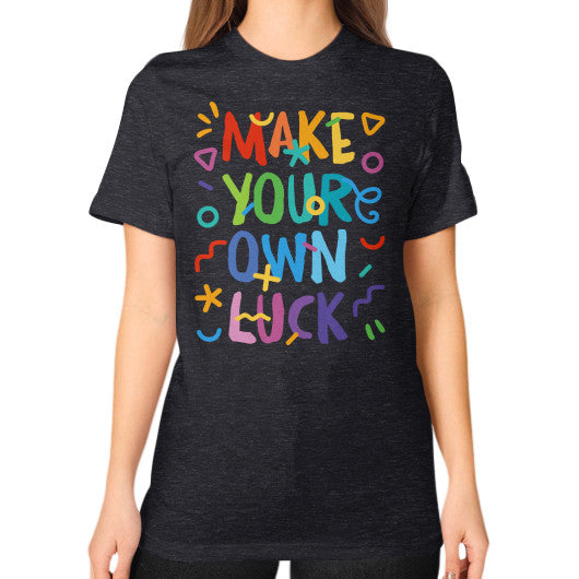 Unisex T-Shirt (on woman) Tri-Blend Black PoolParty Dev