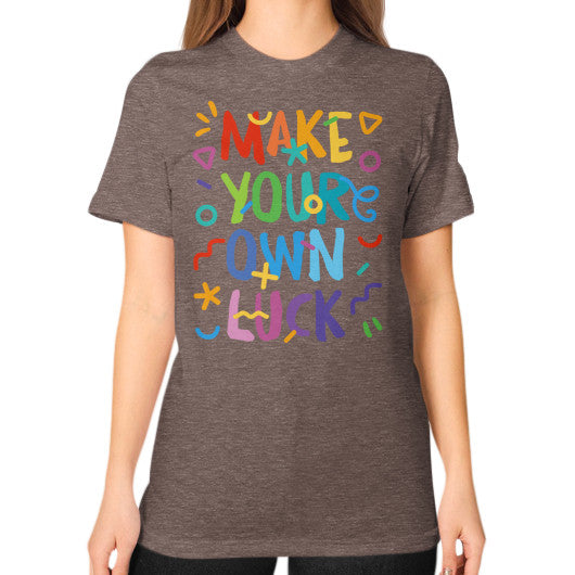 Unisex T-Shirt (on woman) Tri-Blend Coffee PoolParty Dev