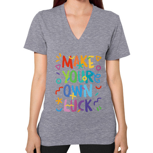 V-Neck (on woman) Tri-Blend Grey PoolParty Dev