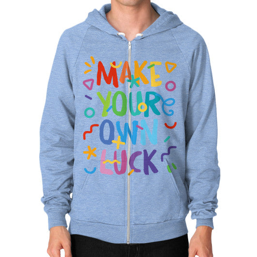 Zip Hoodie (on man) Tri-Blend Blue PoolParty Dev