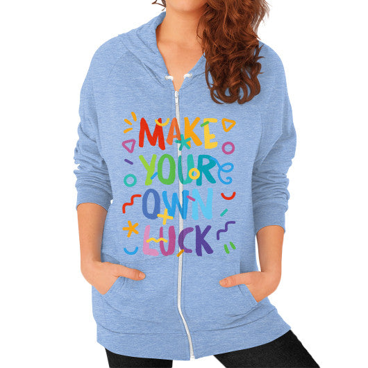 Zip Hoodie (on woman) Tri-Blend Blue PoolParty Dev