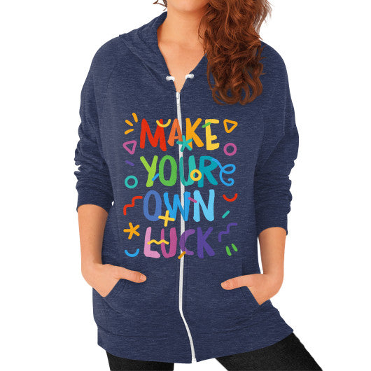 Zip Hoodie (on woman) Tri-Blend Navy PoolParty Dev