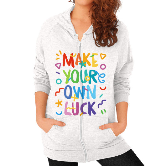 Zip Hoodie (on woman) Tri-Blend Oatmeal PoolParty Dev