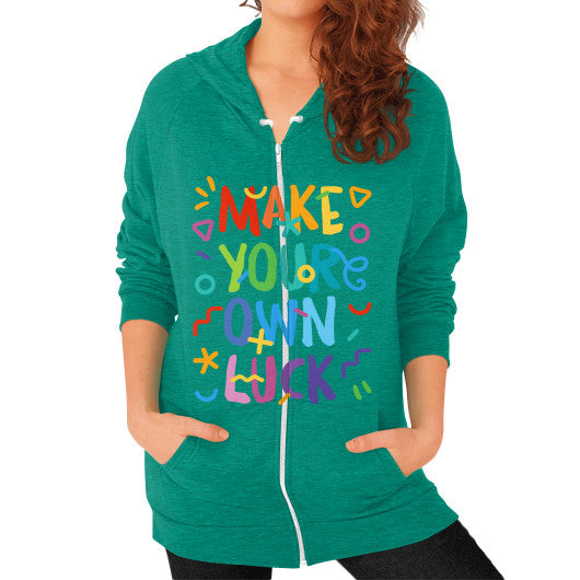 Zip Hoodie (on woman) Tri-Blend Vintage Green PoolParty Dev